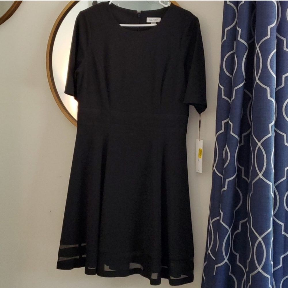 CALVIN KLEIN midi dress black size 12..no Tags..Worn Once.